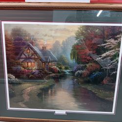 Thomas Kinkade "A Quiet Evening " With Lettrs Of Authenticity 