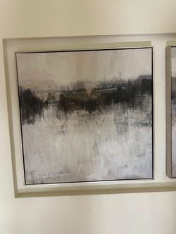 Abstract Canvas Wall Art in Silver Frame