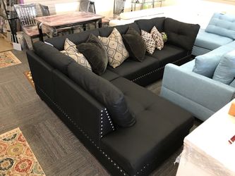 Brand New Black Sectional Financing Available