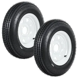 5.30-12 Trailer Tire / Wheel, 4 lug, (White)