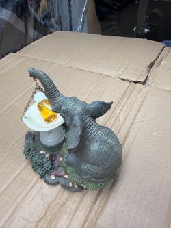 Elephant Figurine with Lantern Lamp
