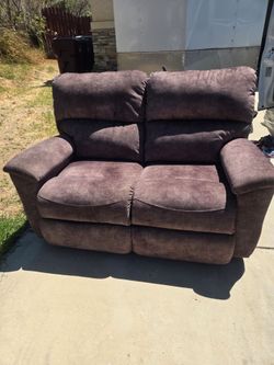 Brown Microfiber Reclining Loveseat free