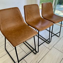 Target Threshold Bowden Faux Leather Bar Stools - Caramel