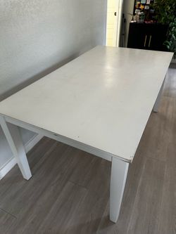 White dining table