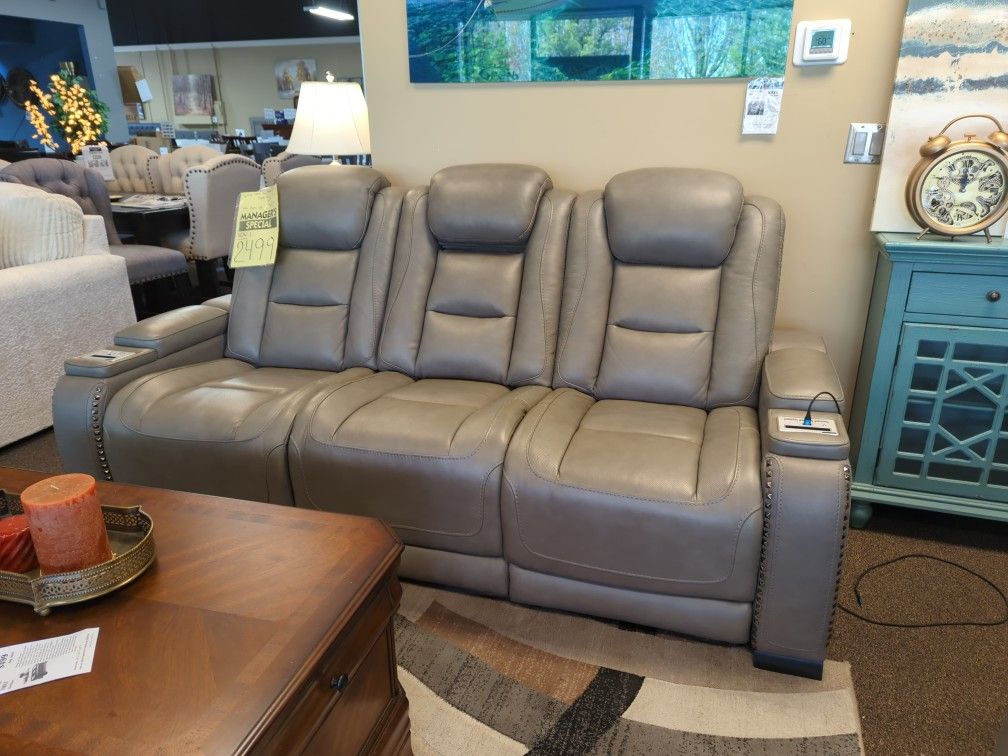Genuine Leather Power Sofa Reclining 