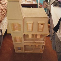 Doll House, With Miniature Furniture 