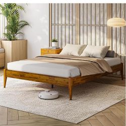 Queen size, wood bed frame.
