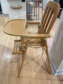 Wood Baby high chair - Retro scandinavian style - from France