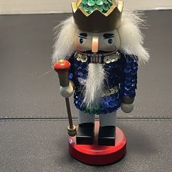Nutcracker Vintage 1990s  Soldier Wooden Sequined Uniform Christmas 