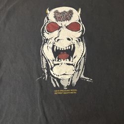 Black Breaking Wheel Detroit Death Metal T-shirt with A Monster Graphic Men’s L