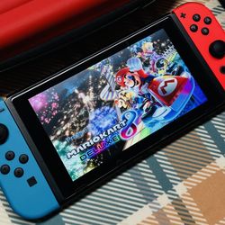 Nintendo Switch V1 Game Console HAC-001 Red/Blue Joy cons Tested/Working Good