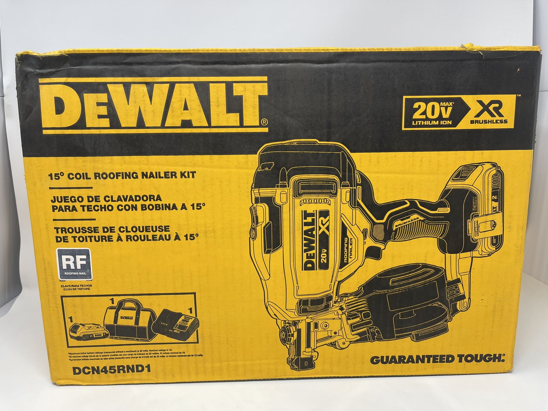DeWalt DCN45RND1 20V MAX Cordless Coil Roofing Nailer Kit
