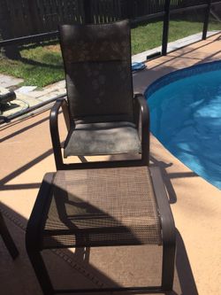 Brown Aluminum Chaise Chair Set for Sale
