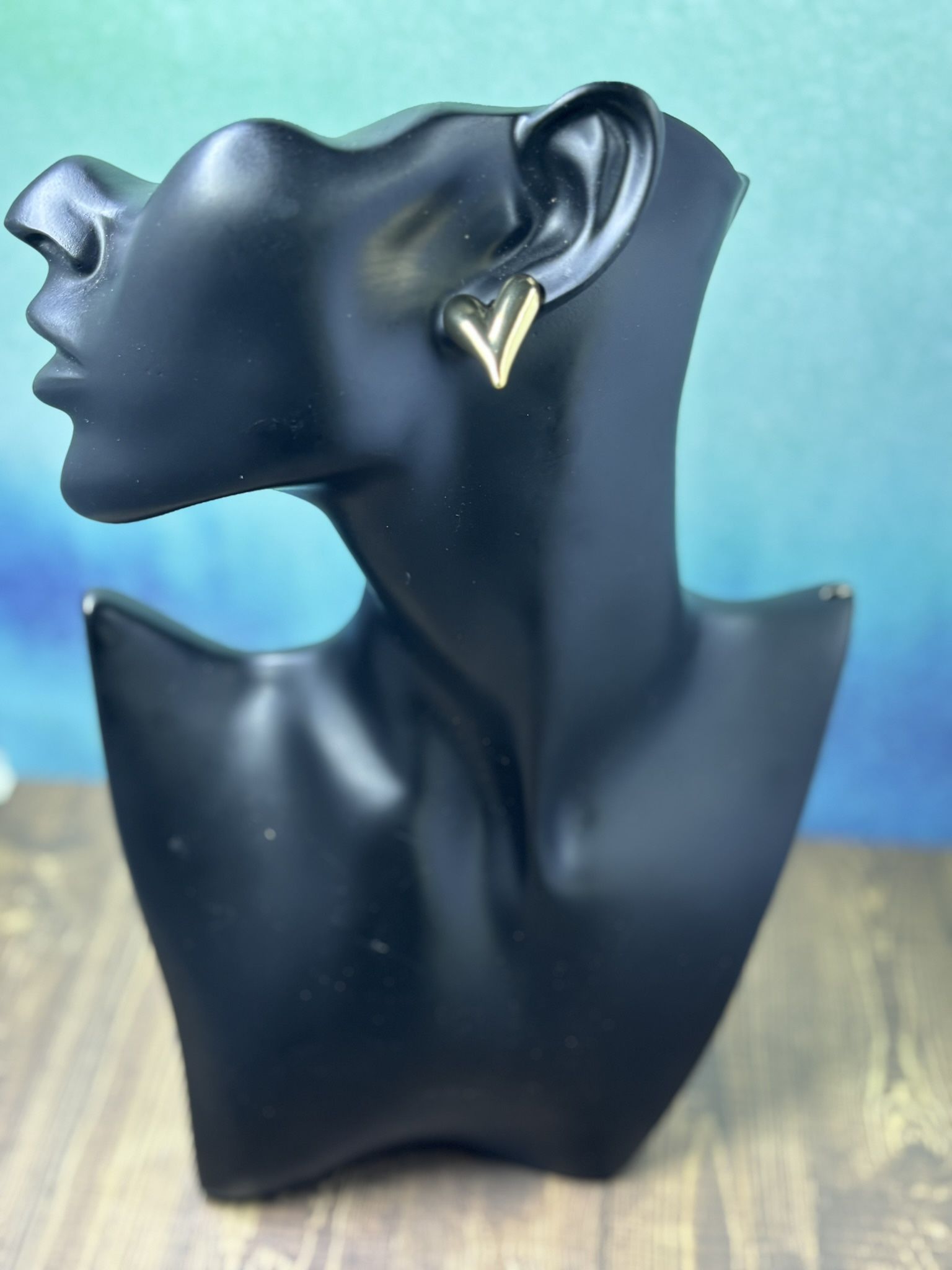 GOLD/SILVER HEART STUDDED EARRINGS