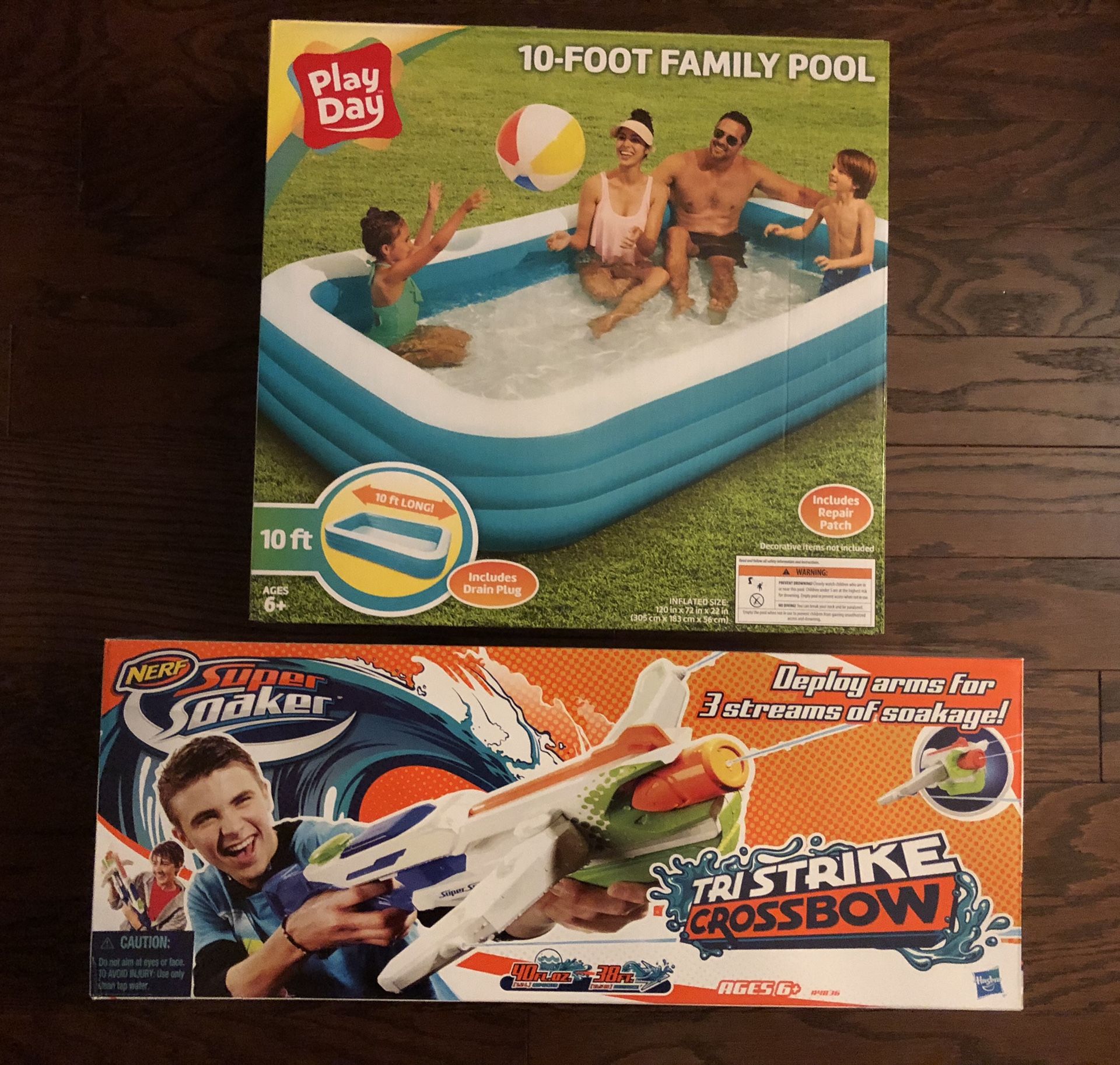 Summer Pool Bundle - 10 foot Family Pool and Nerf Super Soaker Crossbow