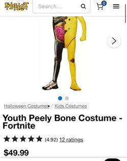 Fortnite Youth Peely Bone Halloween Costume