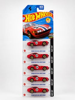 Hot Wheels Ferrari 365 GTB4 Competizione Lot of 5 – 2025 Race Day – New on Card