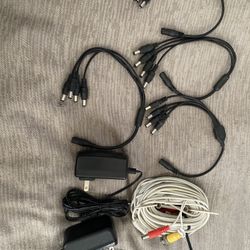 Home Security Camera 2 AC Plugs & 4 - 4 Power Plugs & 1 50’ Camera Wire