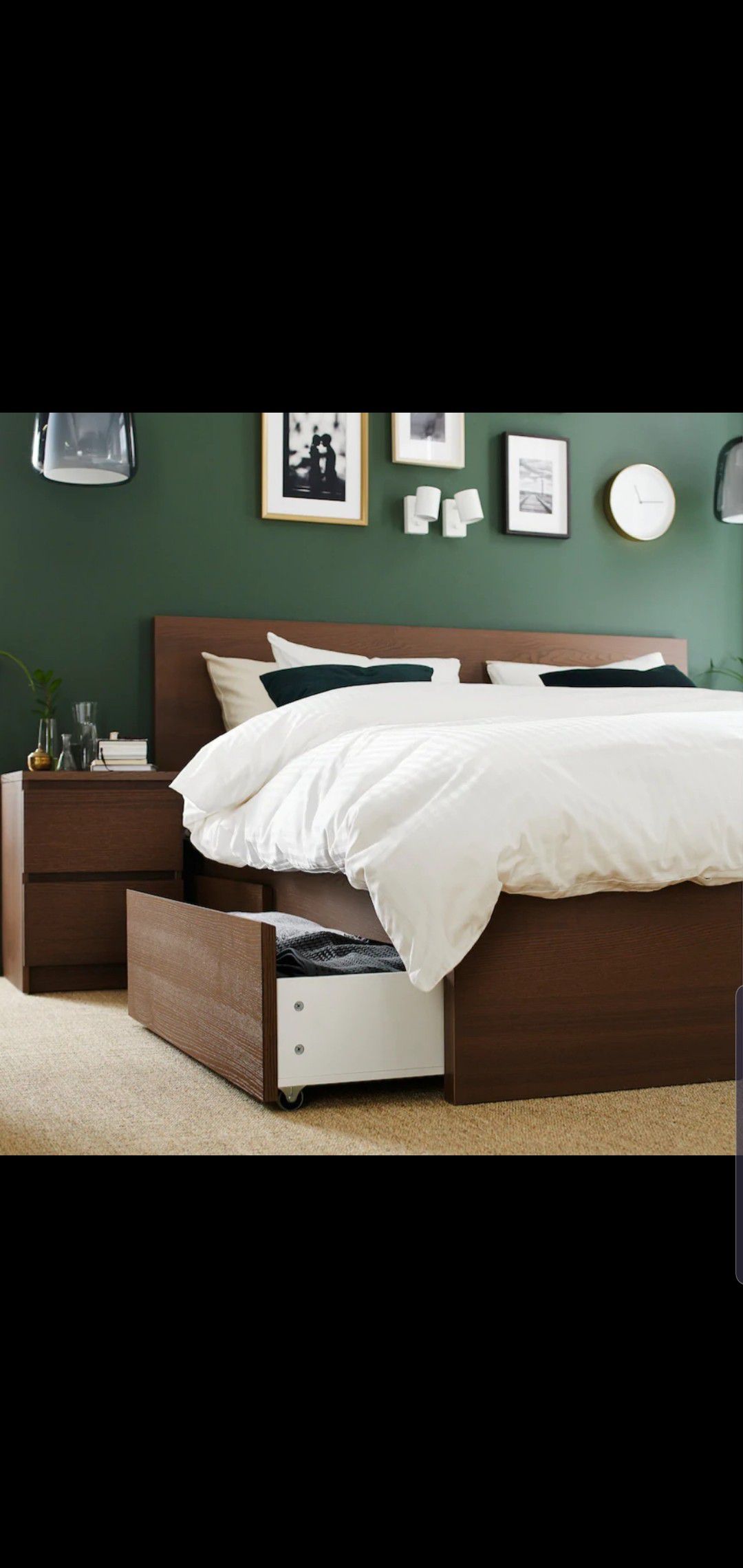 LIKE-NEW Full Ikea Malm Storage Bed Frame with 4 Drawers and Simmons Beautyrest Pillowtop Mattress *PENDING*