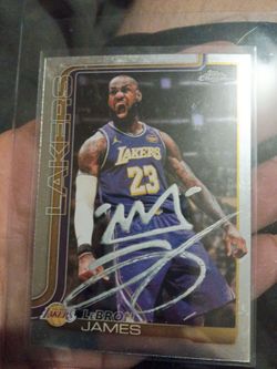 LeBron James signed autograph NBA card Lakers 76ers autographed