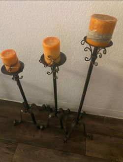 Home Interiors Candle Holder Set with Candles