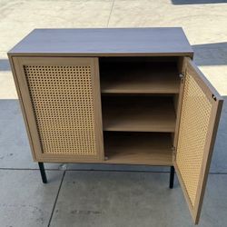 New In Box 31.5x15x33 Inches Tall Entryway Buffet Sideboard Kitchen Cabinet Cupboard Shelf Teak Microwave Stand Shoe Rack Storage 