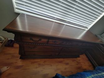 Wooden dresser and nightstand