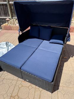 Patio Outdoor Daybed with Canopy