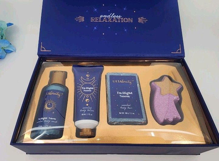 Ulta Beauty Midnight Moments 4 Piece Bath Gift Set Body Wash Lotion Bar Bomb NEW