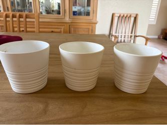 3 New IKEA “Muskot” Ceramic Flower Pots