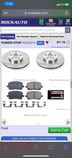 2003-2007 Toyota Corolla Front Brake Pads And Rotor Kit