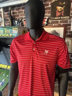 Kapalua ARC Polo Shirt Mens Medium Hawaii Course Red White Strips Butterfly Logo