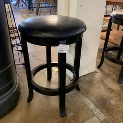 Dark Wood Swivel Stool