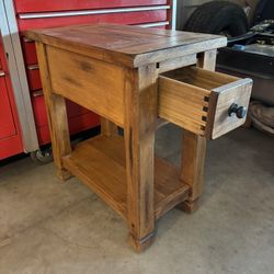 Rustic Solid Wood End Table / Nightstand w/ Drawer