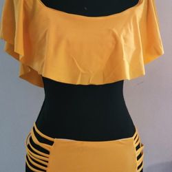 Medium Women 2 piece swimwear/Yellow Beautiful 