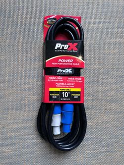 ProX XC-PWC12-10 10ft Blue to Gray Link Cable for PowerCon Devices