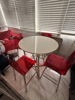 Living room high top dining table.