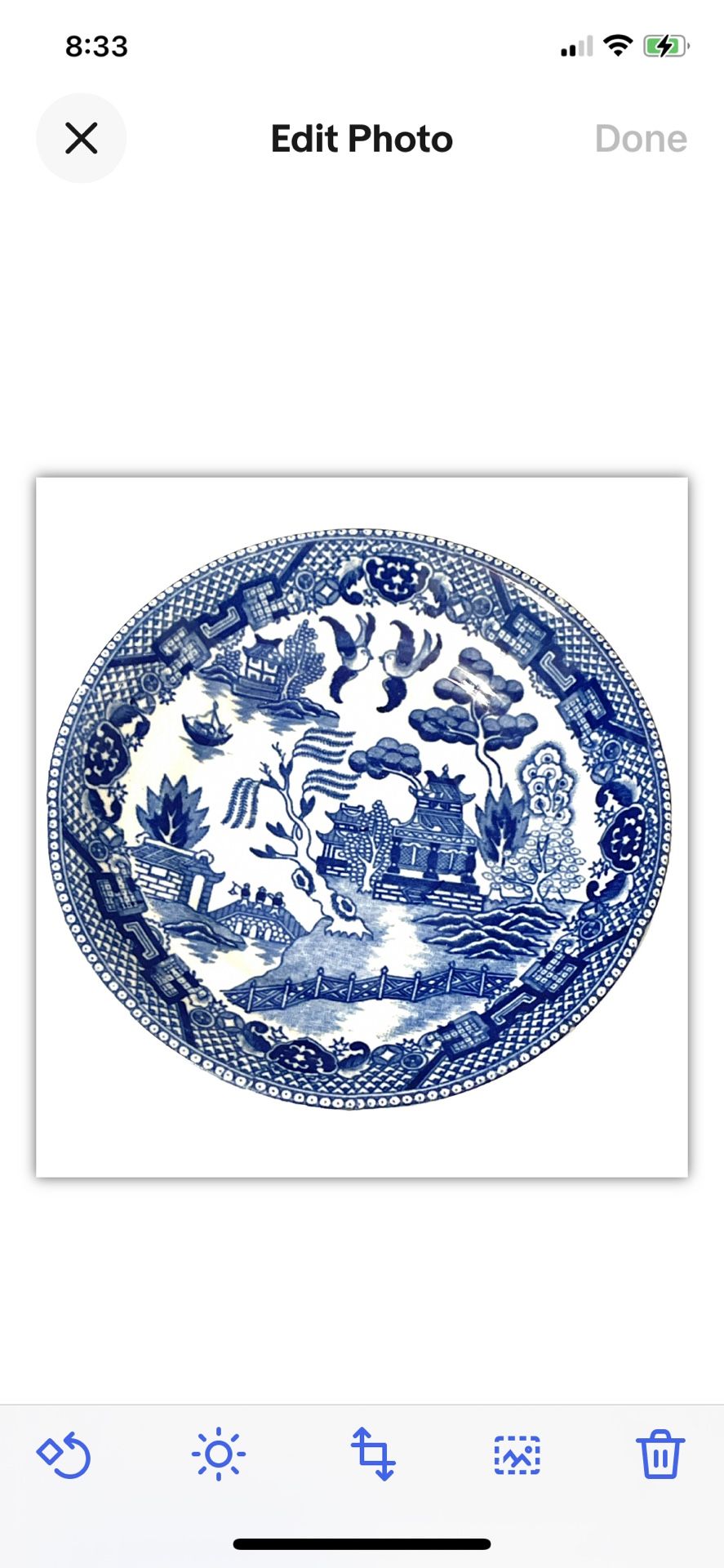 Antique Japanese Blue Willow Plate