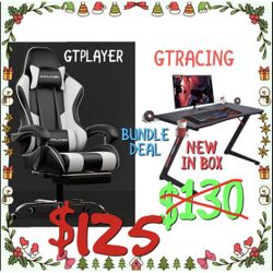 GTRACING GAME CHAIR DESK BUNDLE NEW CHRISTMAS GIFT 