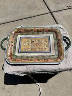 Extra Large Ceramic Serving Dish - Rooster