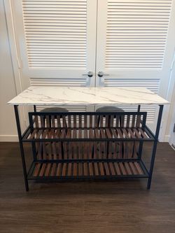 Kitchen Island with 2 Stools Set