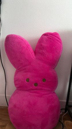 Large pink peep bunny plush