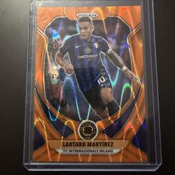 2025 Panini Prizm FIFA Club World Cup Lautaro Martinez #91 Orange Seismic /199