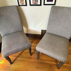 Pair of Grey Upholstered Chairs