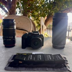 Canon R10 +Lenses And Batteries