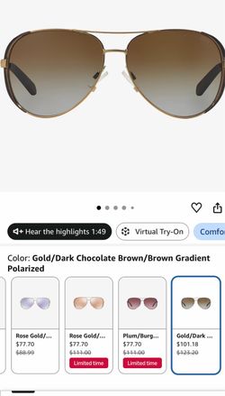 Coach Aviator Sunglasses Gold Brown Gradient Polarized