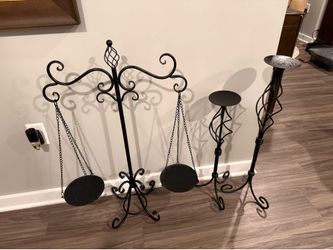Wrought iron candle holder