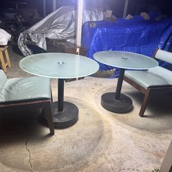 Two chairs and two glass table combo