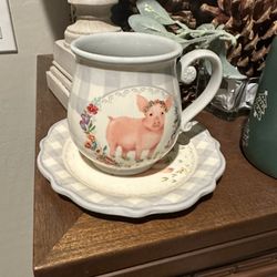 Pig Cup And Saucer 