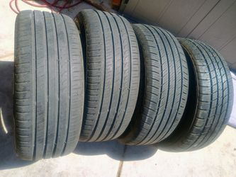 215/55/16 4 TIRES 90-100% TREAD DOT 14/24